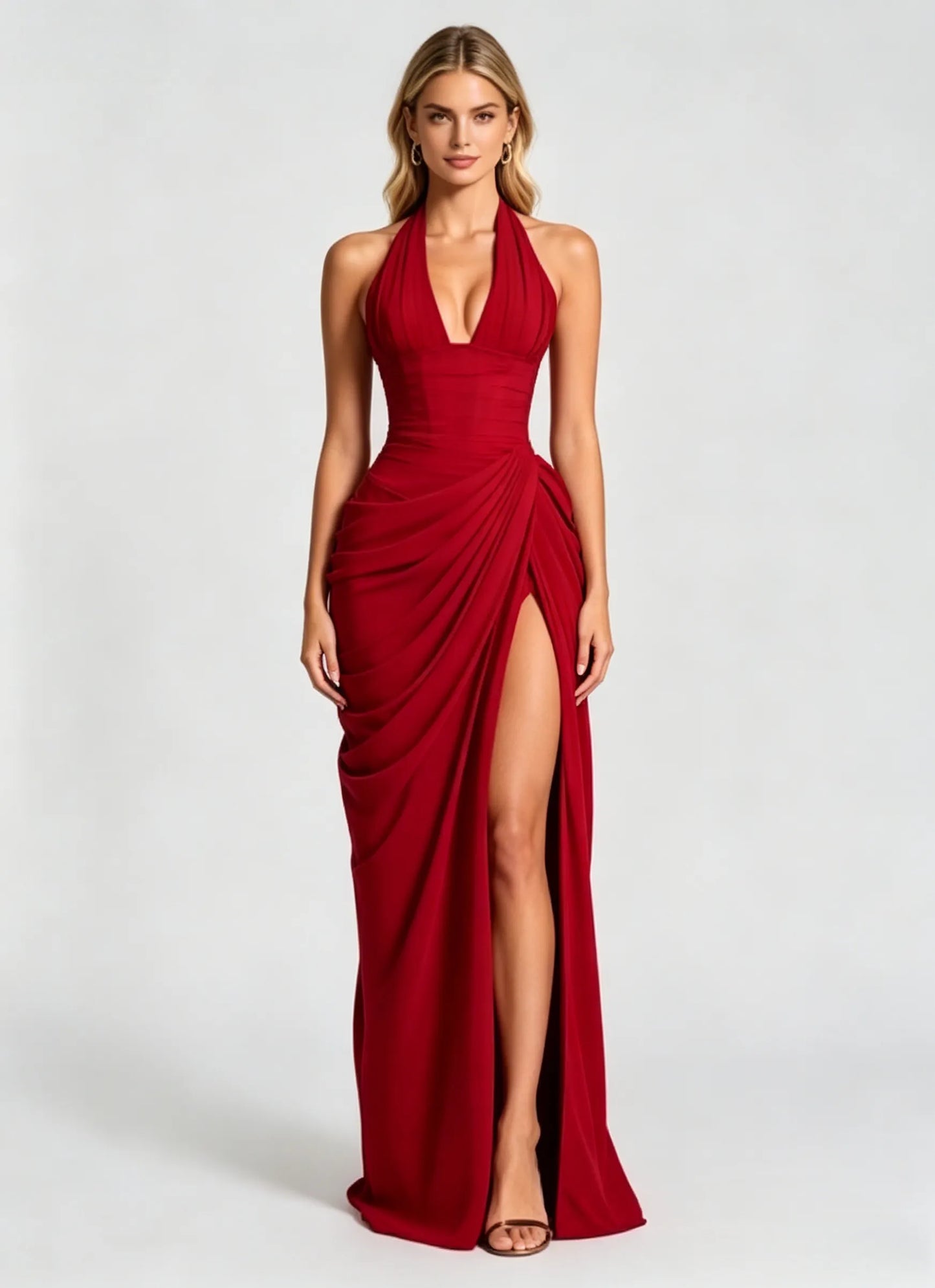 Minette Maxi Dress - Deep Red