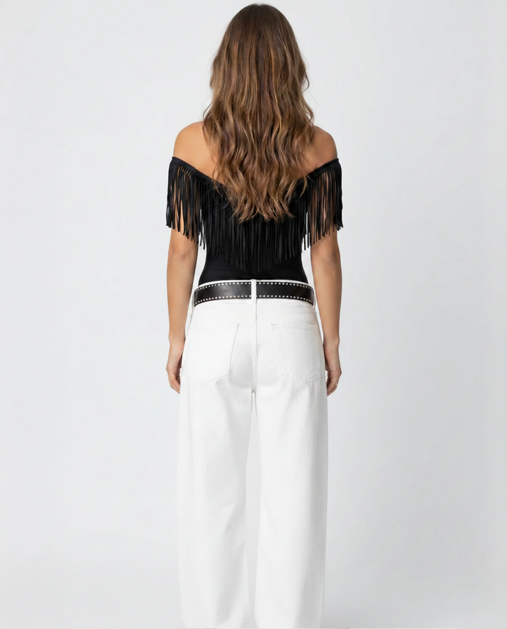 Luxe Black Fringe Top