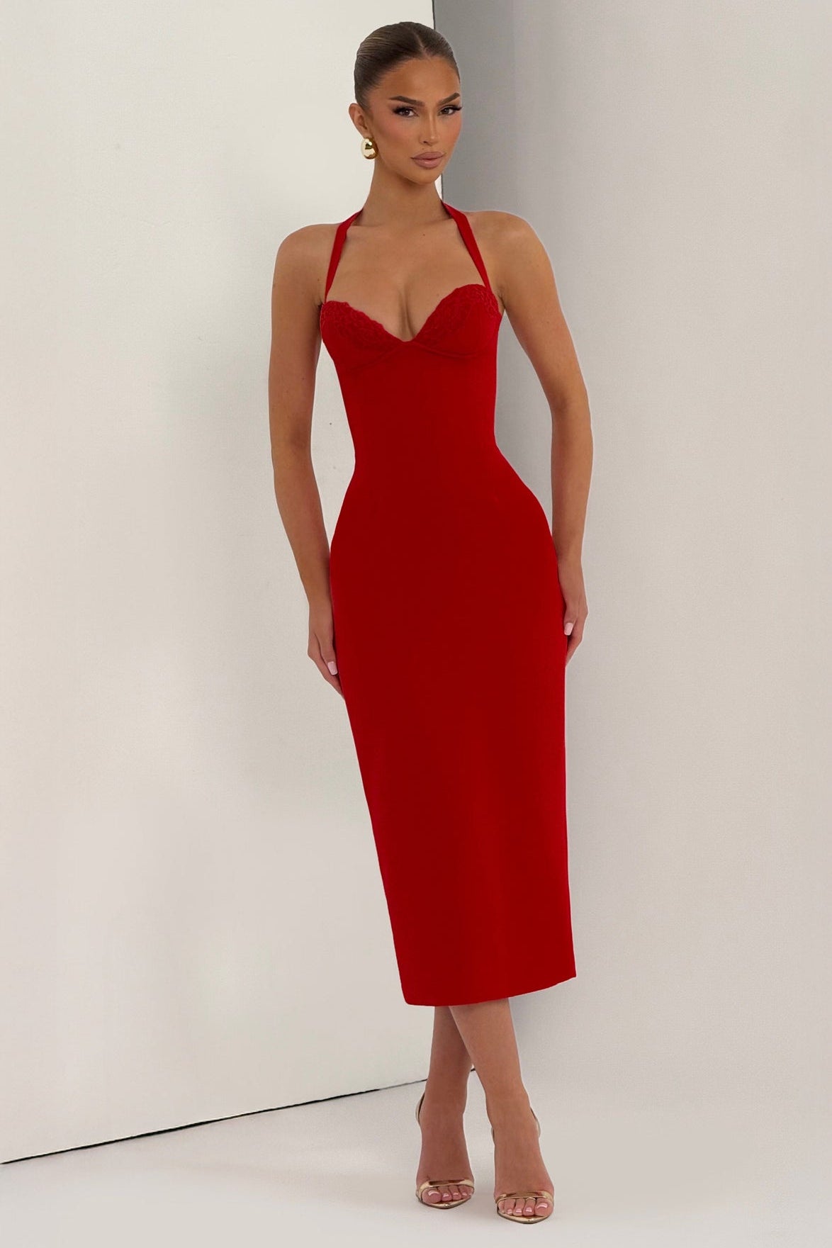 Sexy Halter Low-Cut Slim Fit Backless Dress