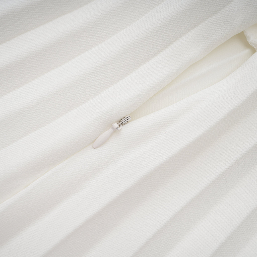 Carlotta White Shell Pleated Maxi Dress