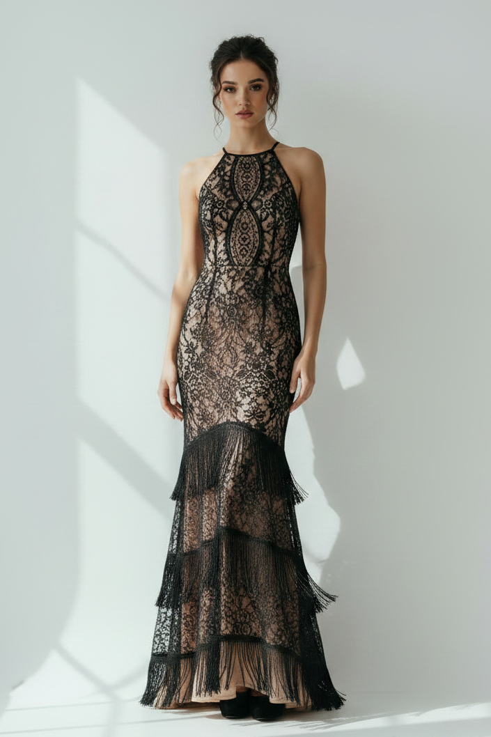 Black Lace Fringe Mermaid