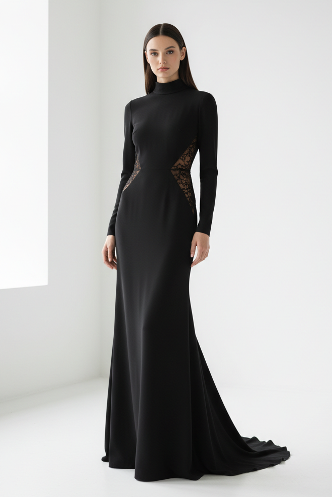 Black Lace Maxi Gown