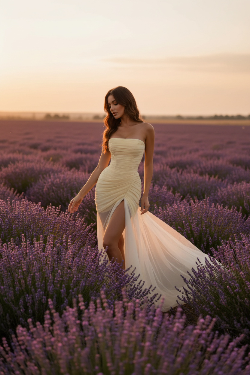 Lavender Field Golden Hour