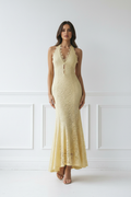 Yellow Lace Dress - Correct Trumpet Hem